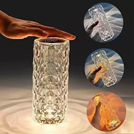 16 Colors USB Rechargeable Crystal Rose Diamond Touch Lamp