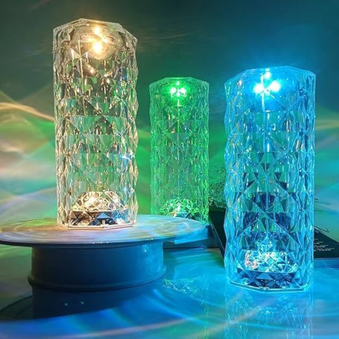 16 Colors USB Rechargeable Crystal Rose Diamond Touch Lamp