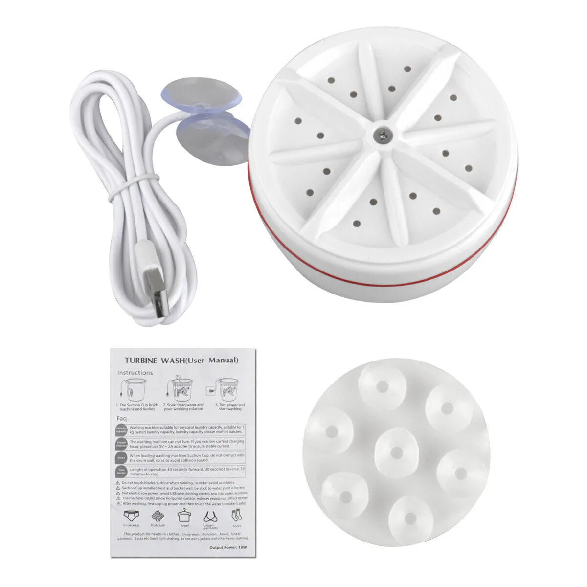 Portable Ultrasonic USB Turbo Washing Machine
