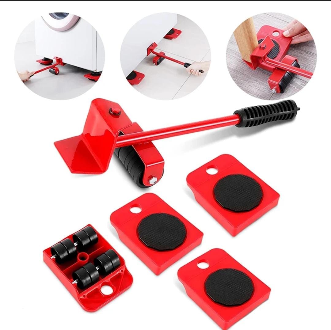 (5 In 1) Heavy Furniture Move Tool Transport Lifter Shifter Moving Kit